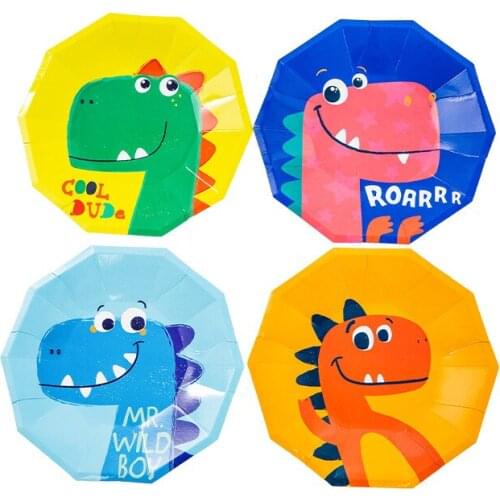 Dinosaur Theme Disposable Tableware Kids Boy Birthday Party Decoration Cartoon Plate Cup Napkin Baby Shower Party Supplies
