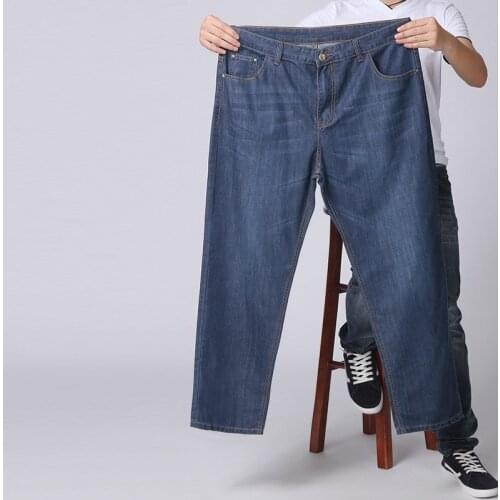 Jeans Male Straight Pants Super Large clothes 2019 new Cheap Bule Regular Fashion Casual Plus Extra Size Jeans 36 47 48