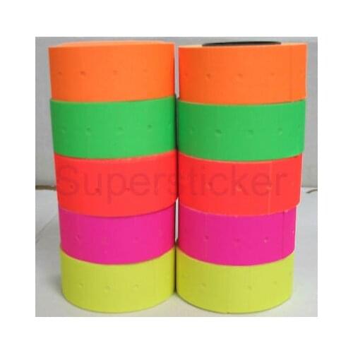 [ Fly Eagle ] 5 colors 10 Rolls X 500 Tags labels Refill for Motex MX-L-5500 MX989 Price Gun