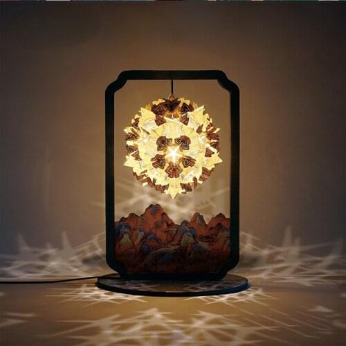 GY Light and Shadow Paper-Cut Lamp DIY A Panorama of Rivers and Mountains Antique Style Cultural and Creative Small Night Lamp
