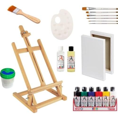 Art Painting Monalisa for Canvas Card Glass Ceramic Metal Surface Professional Color Set Brush Artist Supplies Hobby