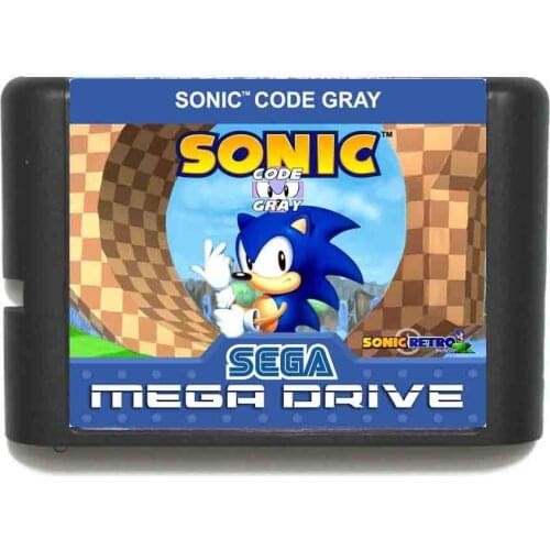 Sonic Code Gray MD 16 bit Game Card For Sega Mega Drive For Genesis
