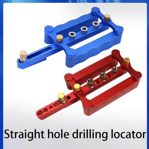DIY Woodworking Tools Straight Hole Locator Fixture Kit 6/8/10mm Drill Guide Adjustable Clamp Hole Punch Locator Fixture