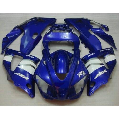 Custom free motorcycle injection molded fairings kit for YAMAHA 1998 1999 YZFR1 98 99 YZF R1 blue white body repair fairing kits