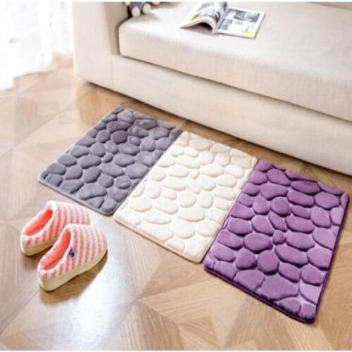 Coral Fleece Bathroom Memory Foam Rug Kit Toilet Pattern Bath Non-slip Mats Floor Carpet Set Mattress for Bathroom Decor 5
