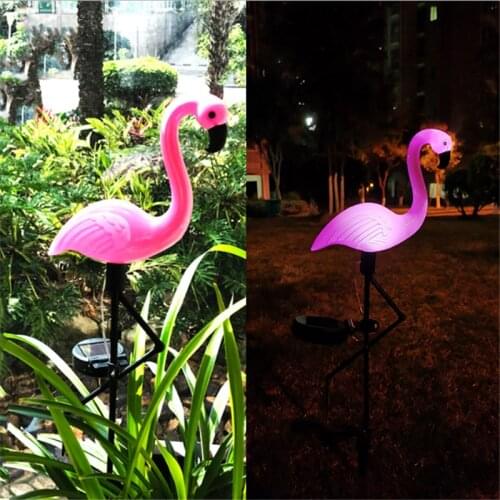 Creative Solar LED Flamingo Garden Decoration Landscape Light Outdoor Lawn Light Hawaii Flamingo Party Decorations Home Decor