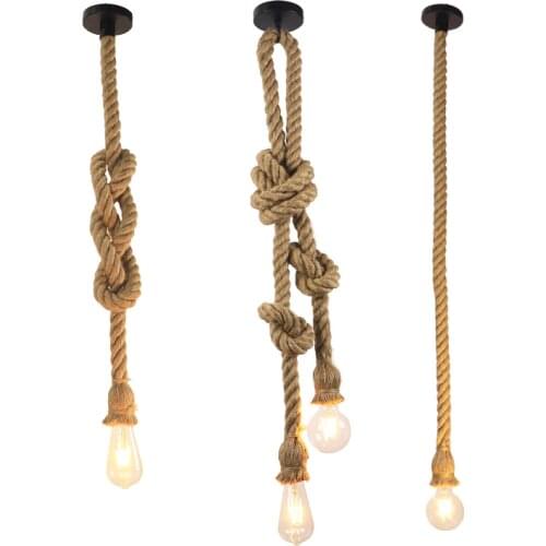 Loft Hemp Rope Chandelier Loft Lighting Clothing Store Restaurant Lighting Vintage Creative Personality Industrial