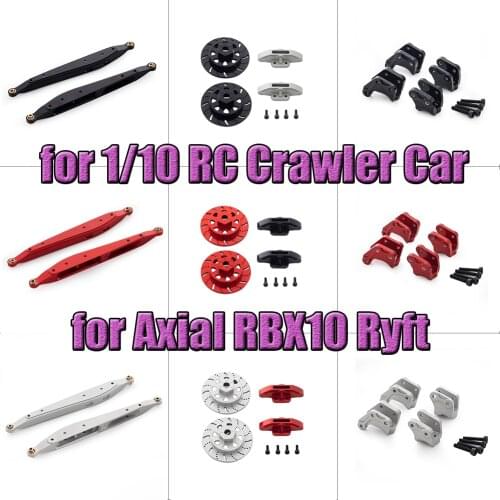 Metal Chassis Axle Links Mount 17T Pinion Gear Hex Rotor Caliper Set Rear Trailing Arm for 1/10 Axial RBX10 Ryft Rock Bouncer