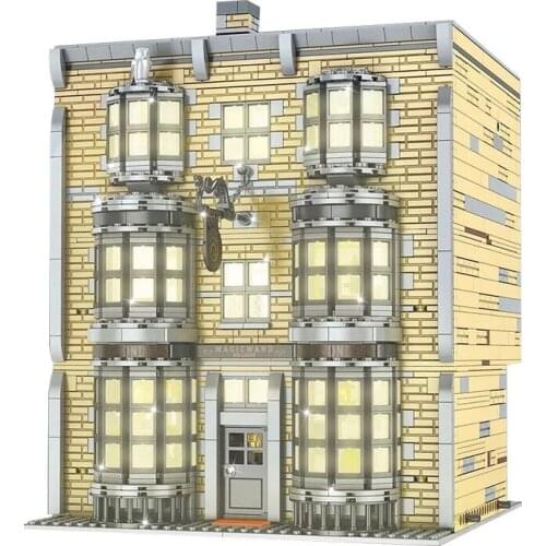 MOULD KING 16038 Streetview Building Blocks The Magic Wand Shop Movie Alley Model Assembly Bricks Toys For Kids Birthday Gifts