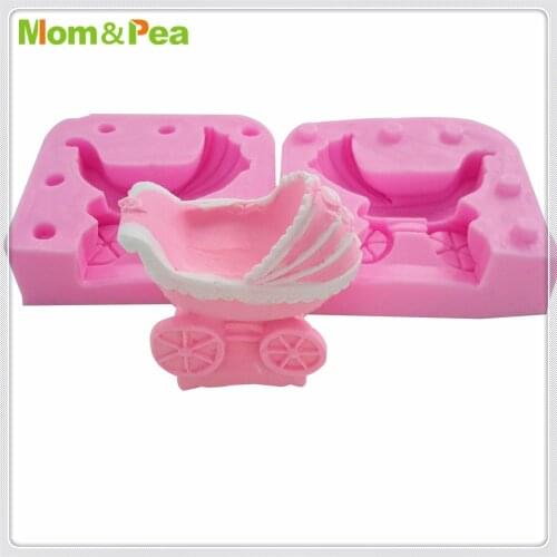 Mom&Pea MPA1901 Baby Cart Shaped Silicone Mold Cake Decoration Fondant Cake 3D Mold Food Grade