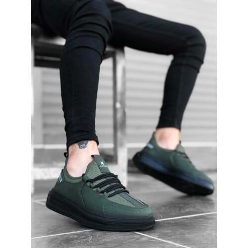 BA0176 High Bottom Casual Laced Khaki Sneakers Men 'S Shoes