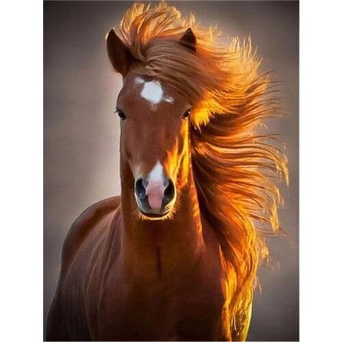 Horse Animal DIY Cross Stitch 11CT Embroidery Kits Craft Needlework Set Printed Canvas Cotton Thread Home Dropshipping