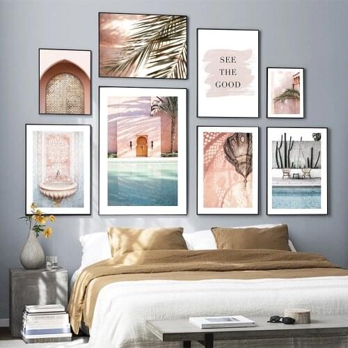 Nordic Style Landscape Morocco Door Canvas Painting Wall Art Nordic Posters and Prints Wall Pictures for Living Room Decoration