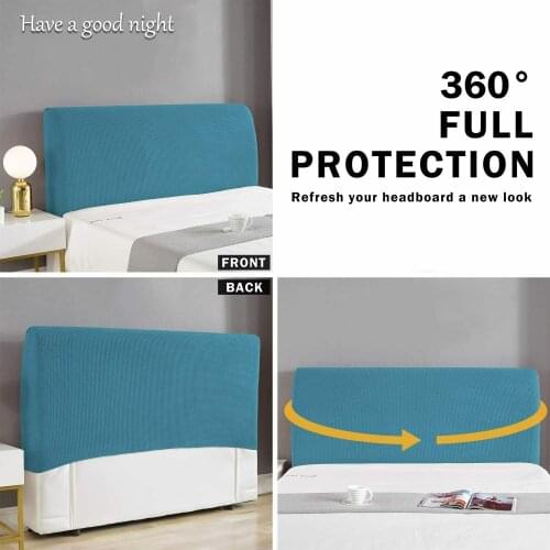 Solid Color Stretch Headboard Cover Polycotton Thicken Elastic All-inclusive Cover Bed Head Back Protection Dust Headboard Cover