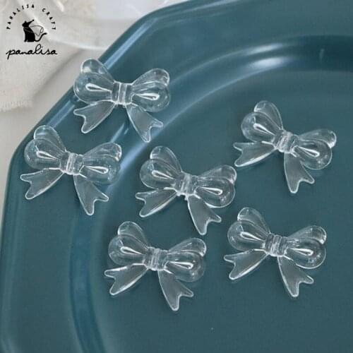 Panalisacraft 10pcs transparent bowknot acrylic bow crystal Stones for DIY Scrapbooking Card Making Embellishments