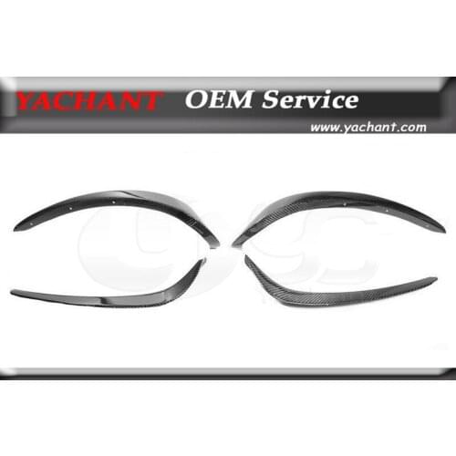 Car-Styling Carbon Fiber Front Canards 6 Pcs Fit For 2013-2015 W117 C117 CLA Class RZ RZA 290 Style Front Bumper Canard