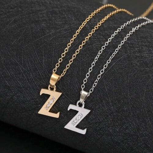 Gift 1 English letter Z fashion lucky Monogram necklace 26 alphabet Initial sign mother friend family name gift necklace jewelry