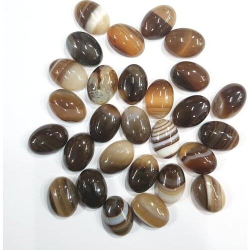 Striped Onyx natural stone bead for jewelry making 13X18MM cab cabochon oval fashion Ring accessories 50Pcs/lot
