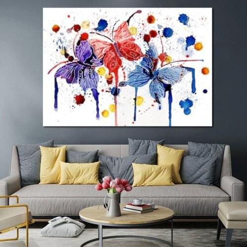 Pop Art Wall Posters Colorful Butterfly Canvas Picture Art Prints On Wall Loft Frameless Noridc Home Decor Paintings for Room