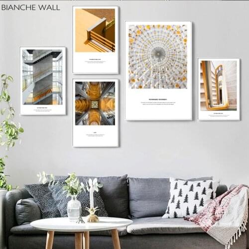 Building Art Cityscape Canvas Poster Scandinavian Wall Art Print Landscape Painting Nordic Style Picture Living Room Decor