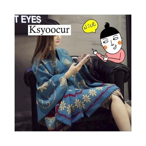 Size 180*130cm, 2020 New Autumn/Winter Long Section Cashmere Fashion Scarf Women Warm Shawls and Scarves Brand Ksyoocur E26