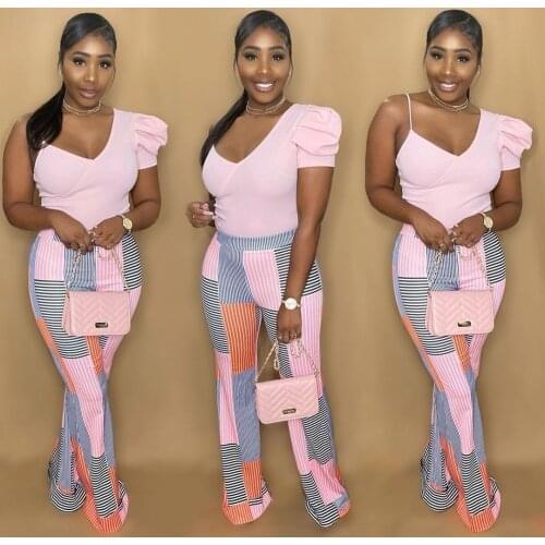 RMSFE 2021 WomenS One Shoulder Short Sleeve Fashion Casual Sexy Pants Nightclub Suit Two-Piece Set