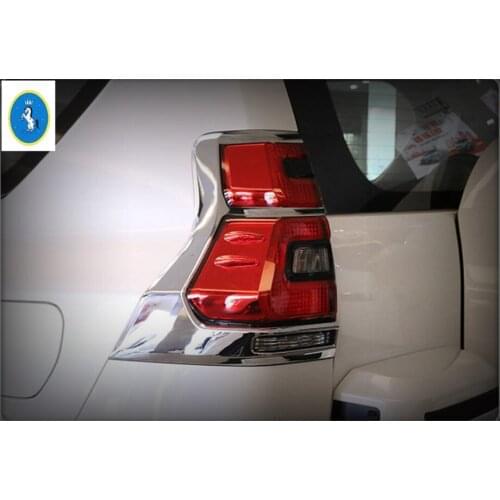 Yimaautotrims Outside Rear Trunk Tailgate Lights Lamp Panel Cover Trim 2 Pcs For Toyota Land Cruiser Prado FJ150 2018 - 2020 ABS