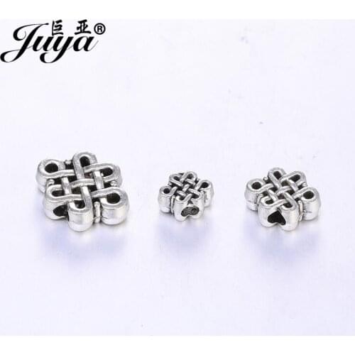 YUYA 30pcs/lot Chinese Bow-knot Shape Alloy Spacer Bead Ancient Beads For Bracelet Necklace DIY Jewelry Making Handmade