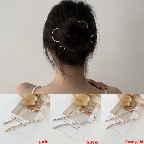 Women Simple Alloy U-shaped hair clips for girls Hairpins hair Barrettes dress accesorios para el cabello girl hair accessories