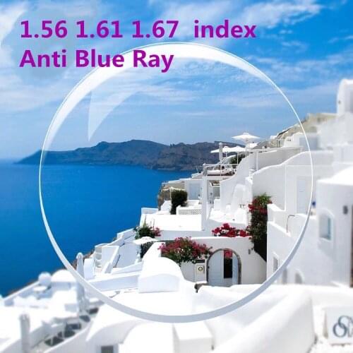 1.56 1.61 1.67 Index Computer Anti-Blue Prescription Lenses Resin Aspheric Glasses for Myopia/Presbyopia Goggle Eyeglasses Lens