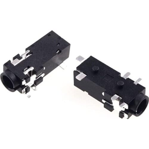 1000pcs Phone Jack Dia 3.5mm 4 poles 6 pins SMD type reflow solderable bulk pack Rohs New Free shipping by UPS