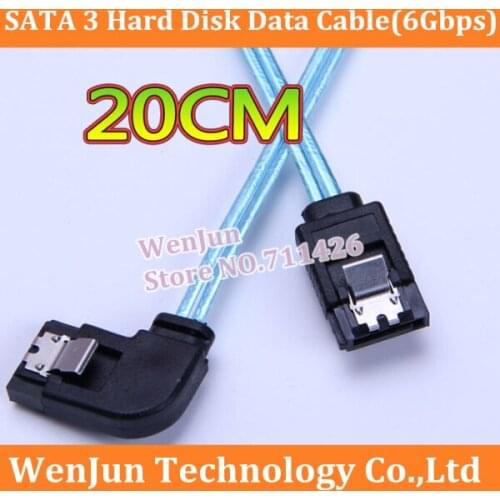 20PCS High Quality SAS dual channel SATA3 data cable (6Gbps) Straight head and lateral elbow with shrapnel 20cm