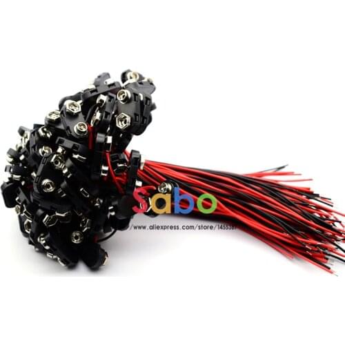 200pcs 9 Volt 9V battery clip snap on connectors T Type
