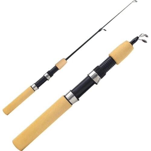 60/80/100 CM Telescopic Ice Fishing Rod Portable River Shrimp Carp Fishing Pole Comfortable Carbon Winter Fishing Rod Hot