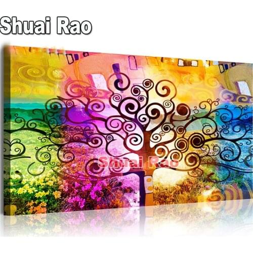Full Square Round Drill 5D DIY Diamond Painting Abstract Colorful Life Tree Embroidery Cross Stitch Mosaic Diamond Art Home Deco