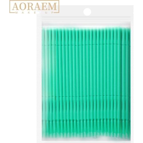 AORAEM 100pcs Cotton Swab For Eyelash Grafting Eyebrow Lip Lash Brush Cleaning Sticks Eyelashes Extension Disposable Clean Swabs