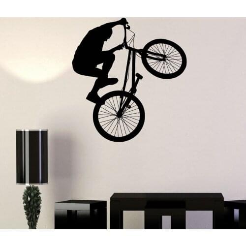 Free shipping BMX bike Extreme sports PVC vinyl wall stickers Art Mural wall decals bedroom home decor F-109