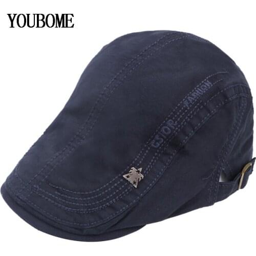 YOUBOME Brand Berets Hat Men Women Winter Hats for Men Male Fashion Visors Cotton Gorras Adjustable Cap Flat Newsboy Beret Caps