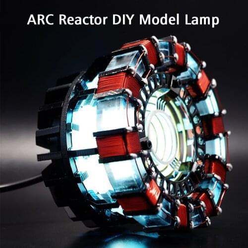 Fast Shipping 1:1 Scale Arc Reactor Model Toys Need To Assemble Reactor Diameter Of 8cm With LED Light Action arc reactor MK1