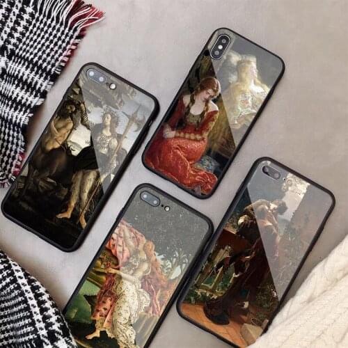 Painting Birth of Venus Tempered Glass Phone Case For iPhone 5 5S 6 6plus 7 8 plus X XR XS Max 11 PRO Max SE 2020