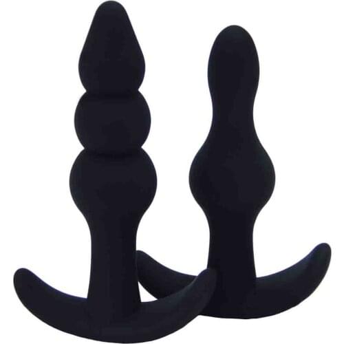 Dingye 2 pcs/set New Arrival 100% Silicone Anal Sex Toy Anal Toy Butt Plug Prostate Massager Sex Product For Men