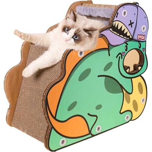 Cat House Condo With Scratching Pad Cozy Multipurpose Cat Scratcher Cardboard Four Seasons Universal Pet Cat Bed Scratching Toy