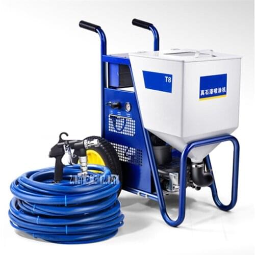 T8 Electric Real Stone Paint Spraying Machine Cement Grouting Spraying Machine Industrial Putty Paint Spraying Machine 220V/50Hz