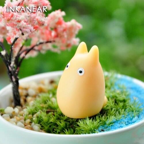 Miniature Figurines Little Totoro Figure Simulation Animal Model Cartoon Fairy Garden Decoration Statue Resin Craft