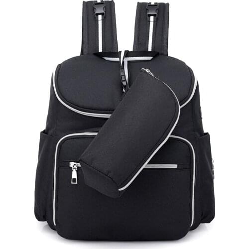 USB Multi-function large-capacity fashion Mummy bag new outlight nappy bag with bottle bag