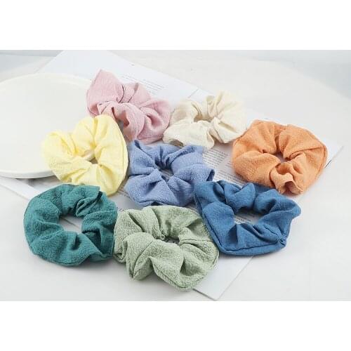 Fashion Solid Color Scrunchies Elastic Hair Bands Sweet Women Girls Hair Accessories Ponytail Holder Headband Hair Ties Rope