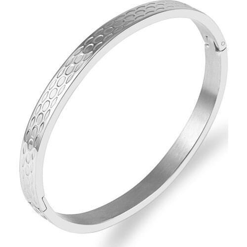 Fashion Design Charm Bangle & Bracelet Titanium Steel Armband Bracelet For Women Pulseiras Statement Jewelry Couple Wedding Gift