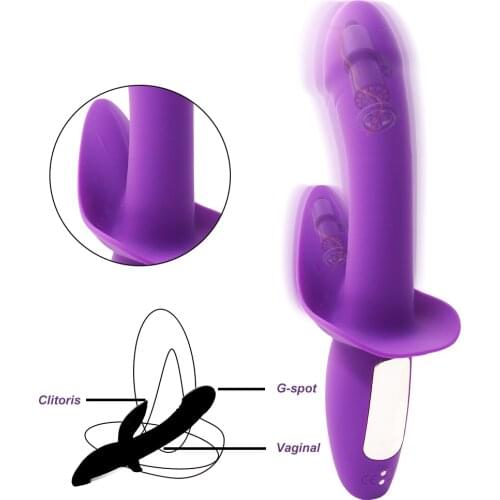 Strong Dildo Dual Motor Clitoris Stimulator Vagina Massager Rabbit Vibrator G Spot Orgasm Masturbator Women Sex Toy For Couple