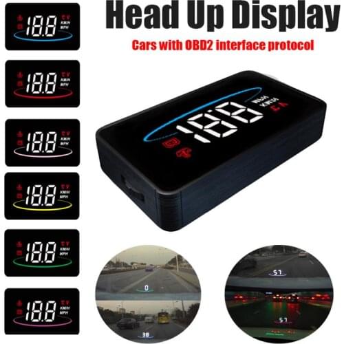 New Auto HUD Head-up Display With OBD2/EUOBD Vehicle Over Speed Warning Water Temperature Mileage Measurement Car Accessories