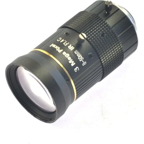 No Distortion Industrial Microscope Lens Big Visual Field 3.0MP Manual IRIS Zoom Focus Lens 8-50mm CS C Mount Lens